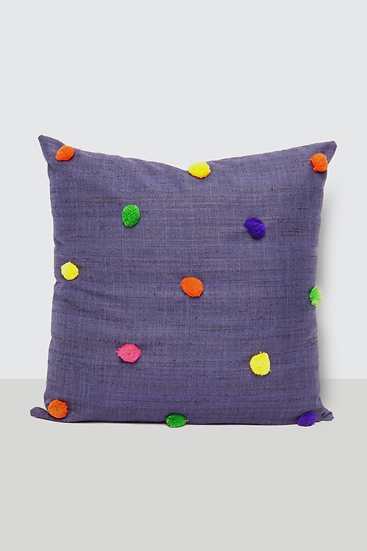 Navy Blue Cotton Cushion Covers (Set of 5) by LEHER at Pernia's Pop Up Shop