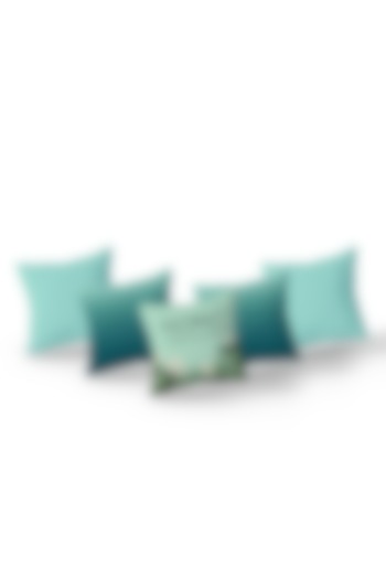 Gradient Green Cotton Printed Cushion Covers (Set of 5) by LEHER