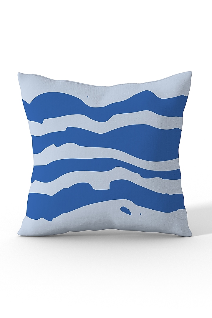 Ocean Blue & White Cotton Printed Cushion Covers (Set of 5) by LEHER at Pernia's Pop Up Shop