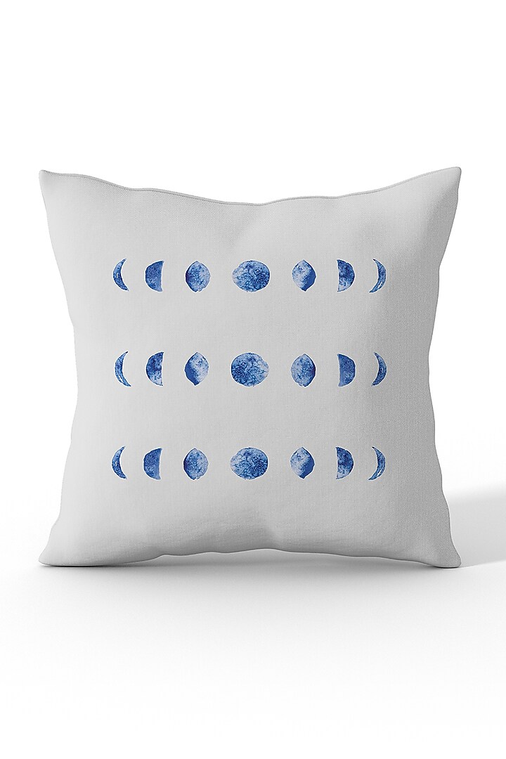 Ocean Blue & White Cotton Printed Cushion Covers (Set of 5) by LEHER at Pernia's Pop Up Shop