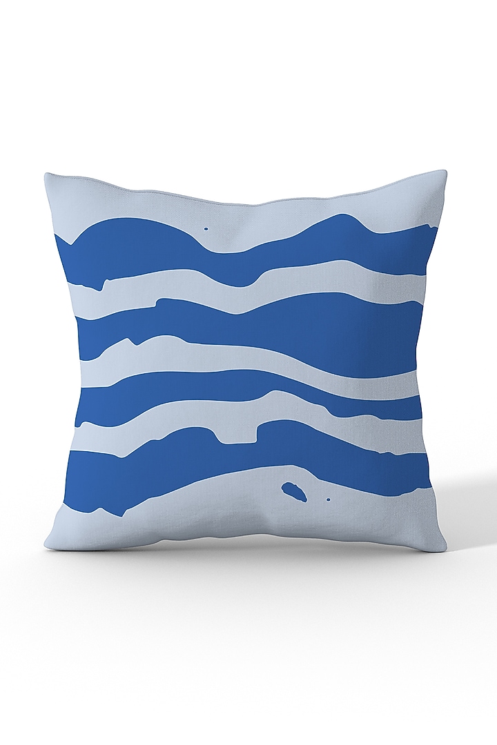 Gradient Blue & White Cotton Printed Cushion Covers (Set of 4) by LEHER at Pernia's Pop Up Shop