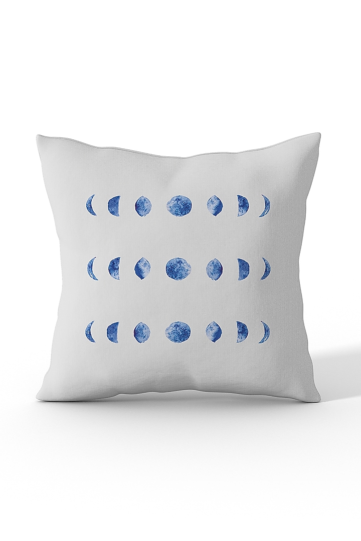 Gradient Blue & White Cotton Printed Cushion Covers (Set of 4) by LEHER at Pernia's Pop Up Shop