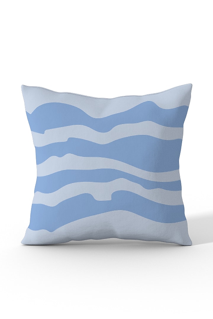 Gradient Blue & White Cotton Printed Cushion Covers (Set of 4) by LEHER at Pernia's Pop Up Shop