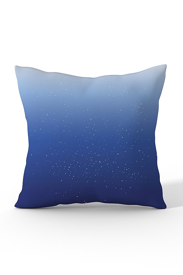Sky Blue & White Cotton Printed Cushion Covers (Set of 3) by LEHER at Pernia's Pop Up Shop