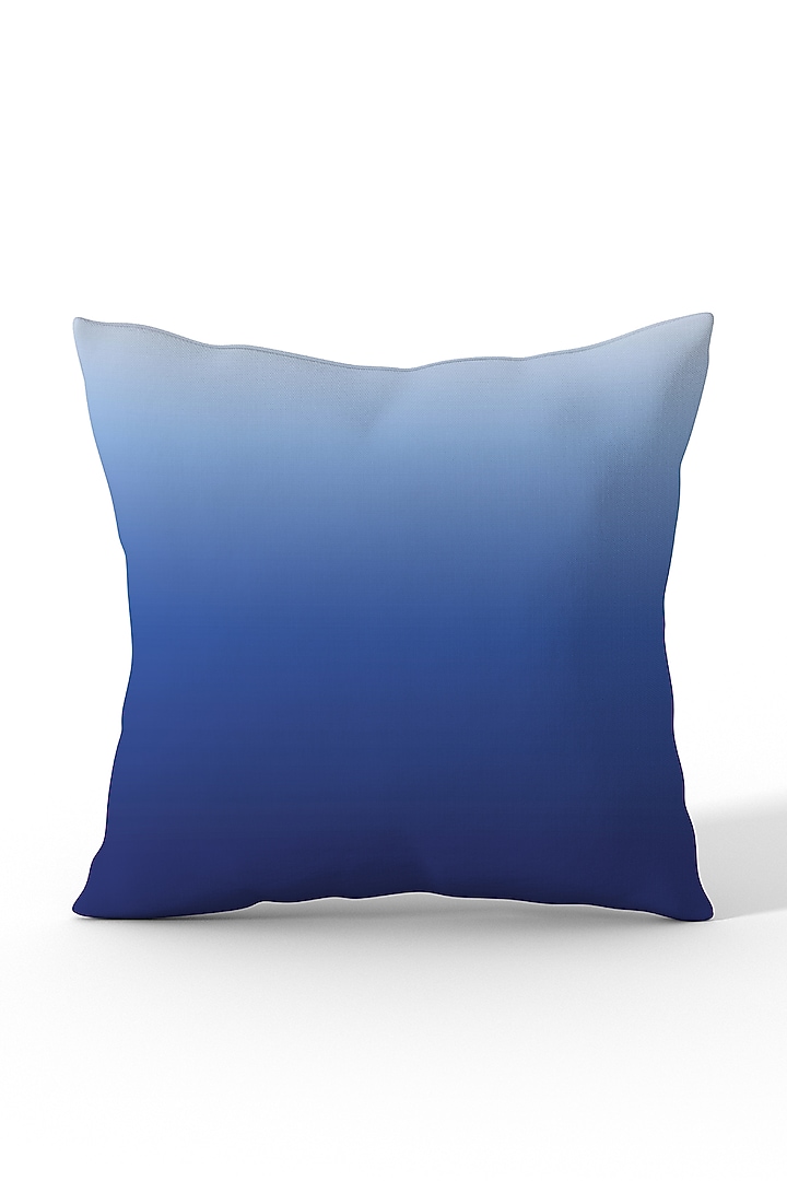 Gradient Blue Cotton Polyester Cushion Covers (Set of 2) by LEHER at Pernia's Pop Up Shop