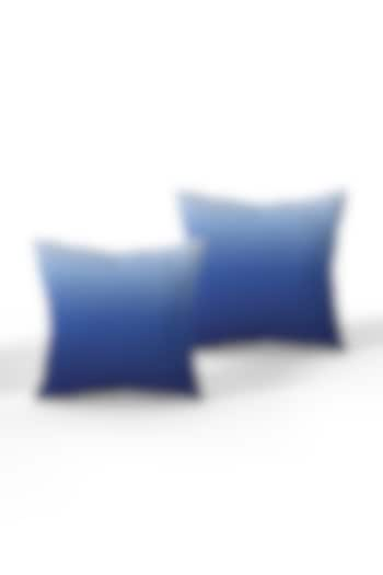 Gradient Blue Cotton Polyester Cushion Covers (Set of 2) by LEHER