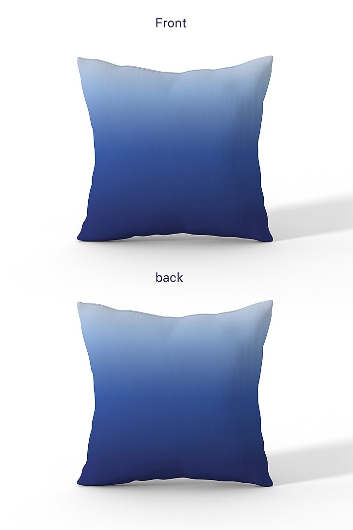 Gradient Blue Cotton Polyester Cushion Covers (Set of 2) by LEHER at Pernia's Pop Up Shop