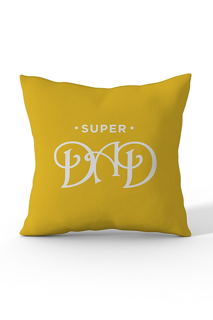 Blue & Yellow Cotton Polyester Printed Cushion Covers (Set of 2) by LEHER at Pernia's Pop Up Shop