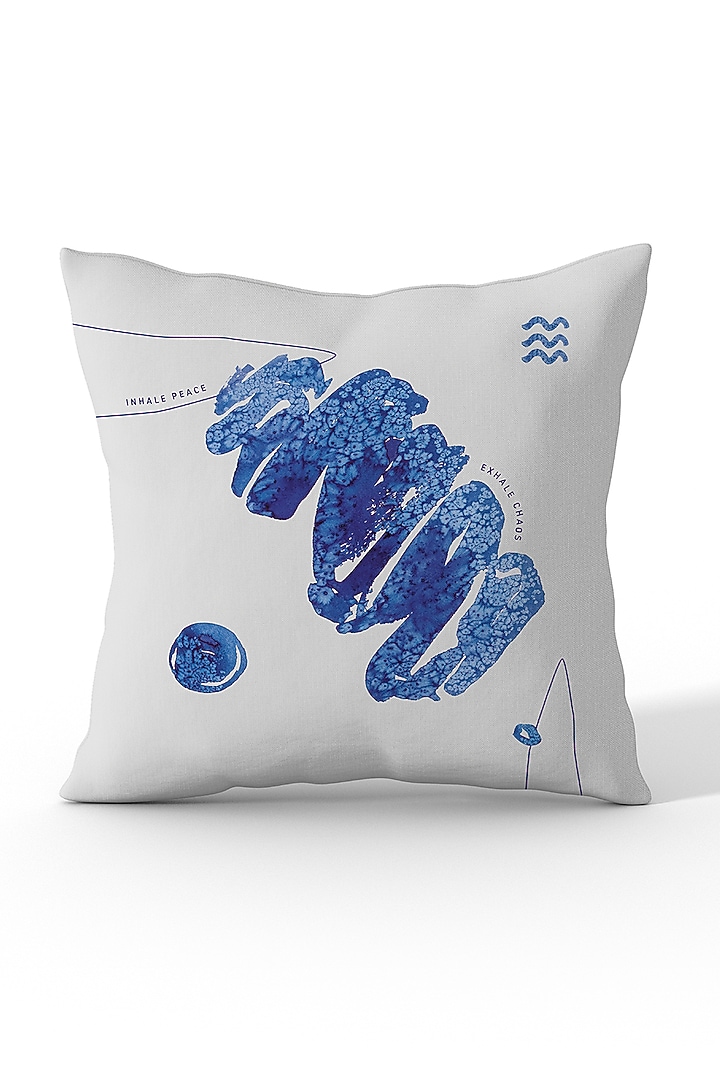 White & Gradient Cotton Printed Cushion Covers (Set of 2) by LEHER at Pernia's Pop Up Shop