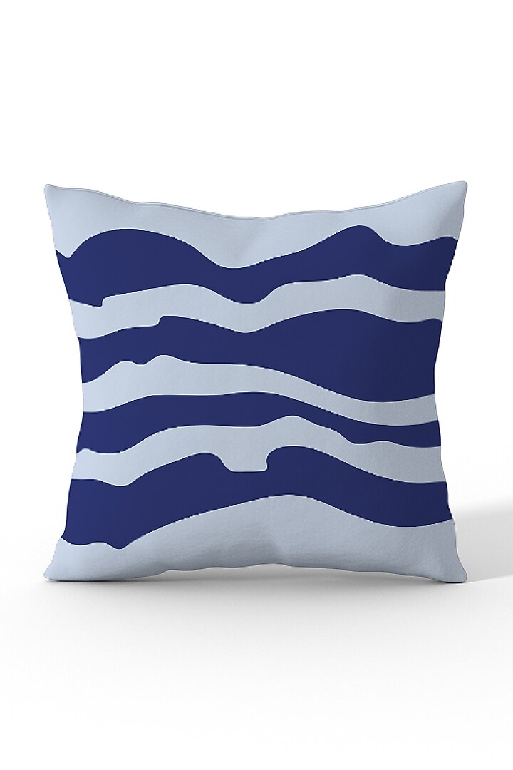 Light Blue Cotton Printed Cushion Covers (Set of 2) by LEHER at Pernia's Pop Up Shop