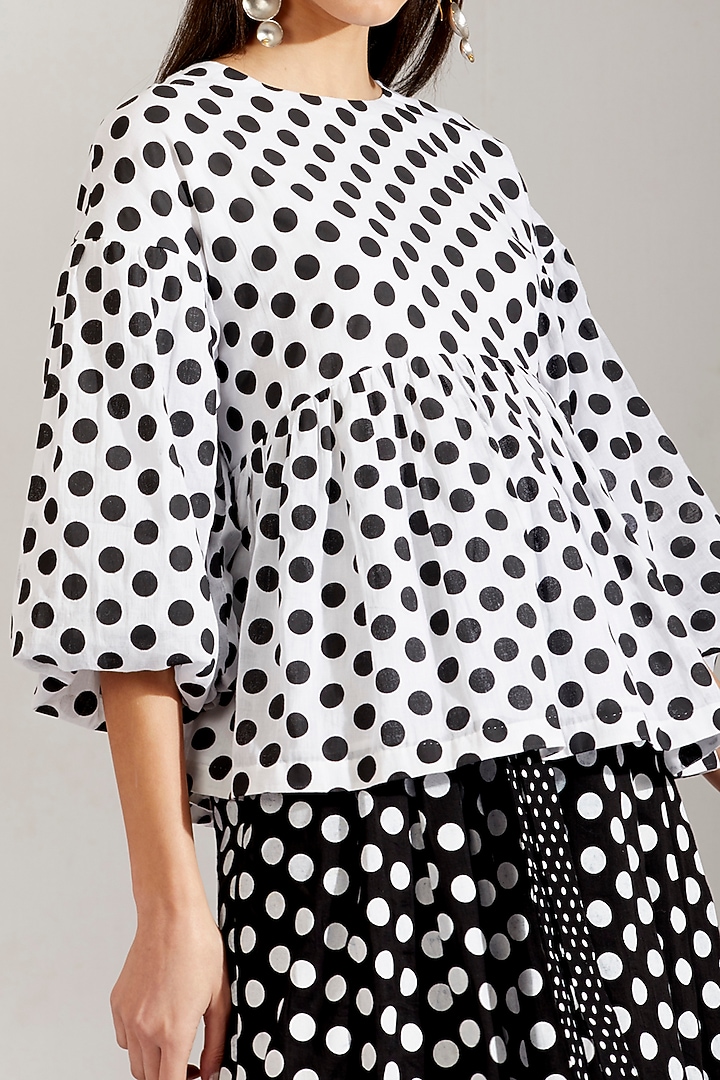 Black & White Printed Palazzo Pant Set by Label Earthen Pret at Pernia's Pop Up Shop