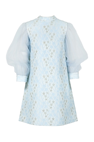 Light Blue Polyester Dress For Girls by Les Petits
