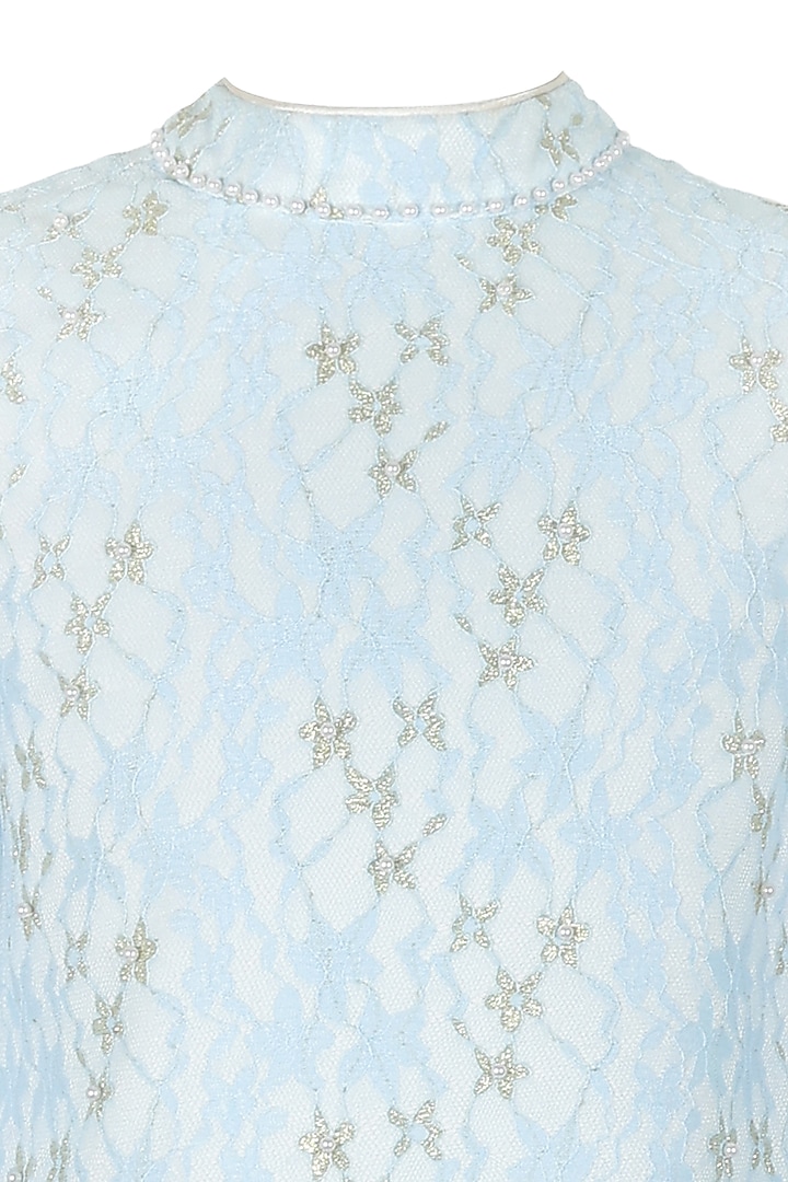 Light Blue Polyester Dress For Girls by Les Petits at Pernia's Pop Up Shop