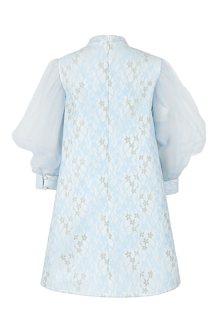 Light Blue Polyester Dress For Girls by Les Petits at Pernia's Pop Up Shop