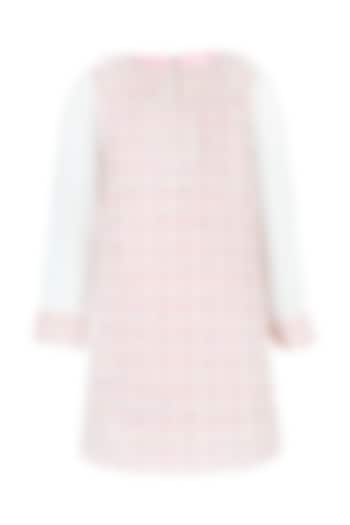 Baby Pink Tweed A-Line Dress For Girls by Les Petits at Pernia's Pop Up Shop