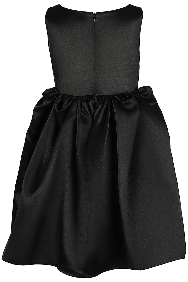 Black Satin Dress For Girls by Les Petits at Pernia's Pop Up Shop