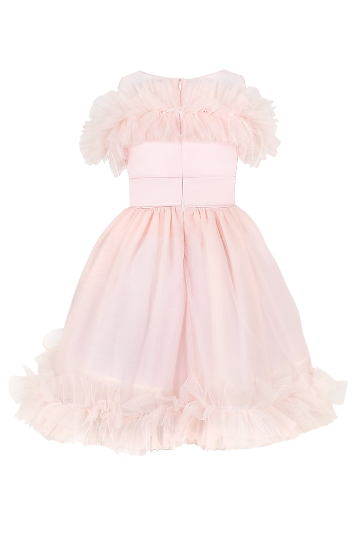 Pink Net Dress For Girls by Les Petits at Pernia's Pop Up Shop