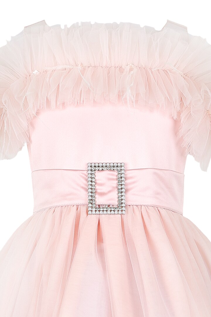 Pink Net Dress For Girls by Les Petits at Pernia's Pop Up Shop