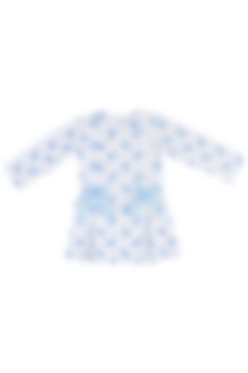 Blue Velvet Dress For Girls by Les Petits