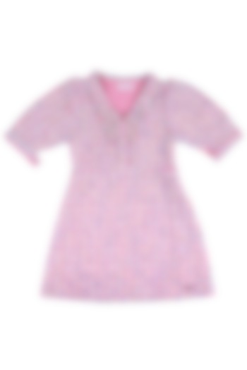 Pink Tweed Dress For Girls by Les Petits