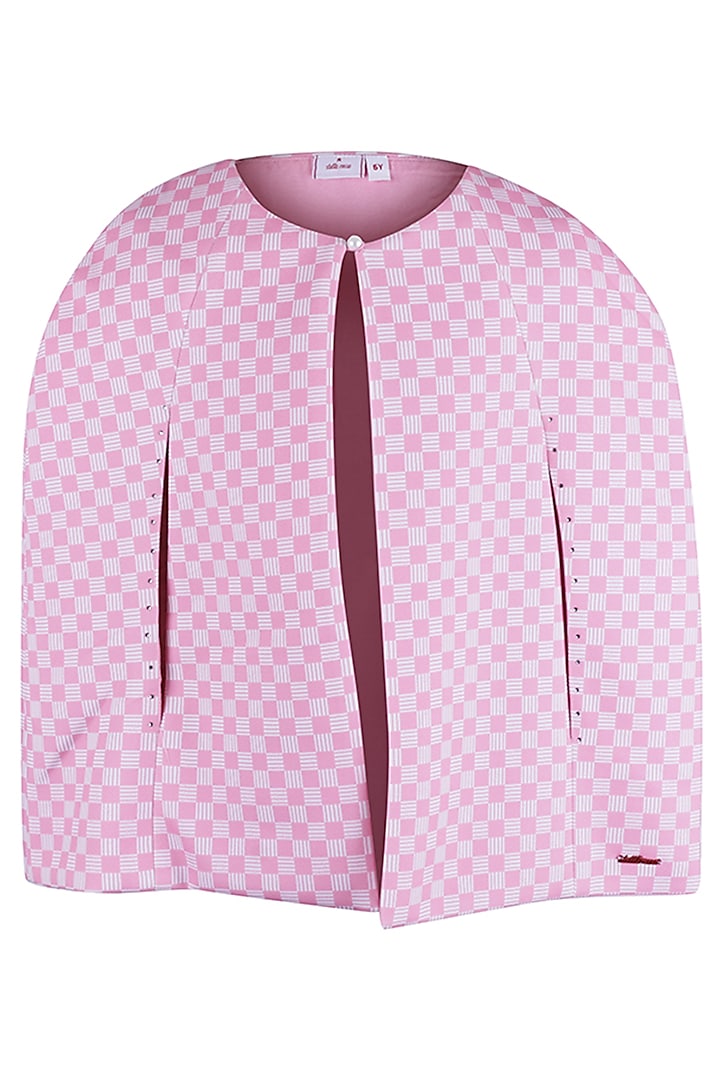 Pink Printed Cape For Girls by Les Petits