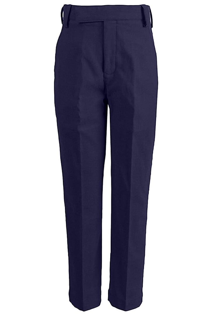 Navy Blue Gabardine Pants For Boys by Les Petits