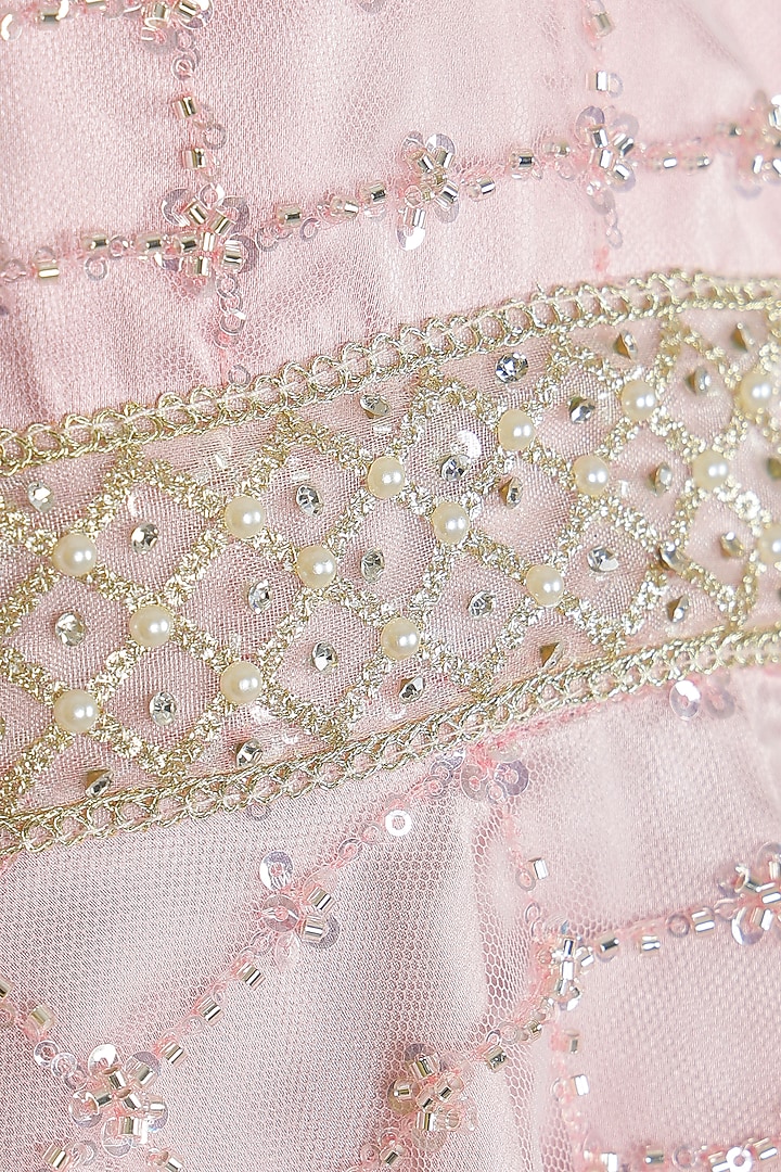 Pink Organza Sharara Set For Girls by Les Petits at Pernia's Pop Up Shop