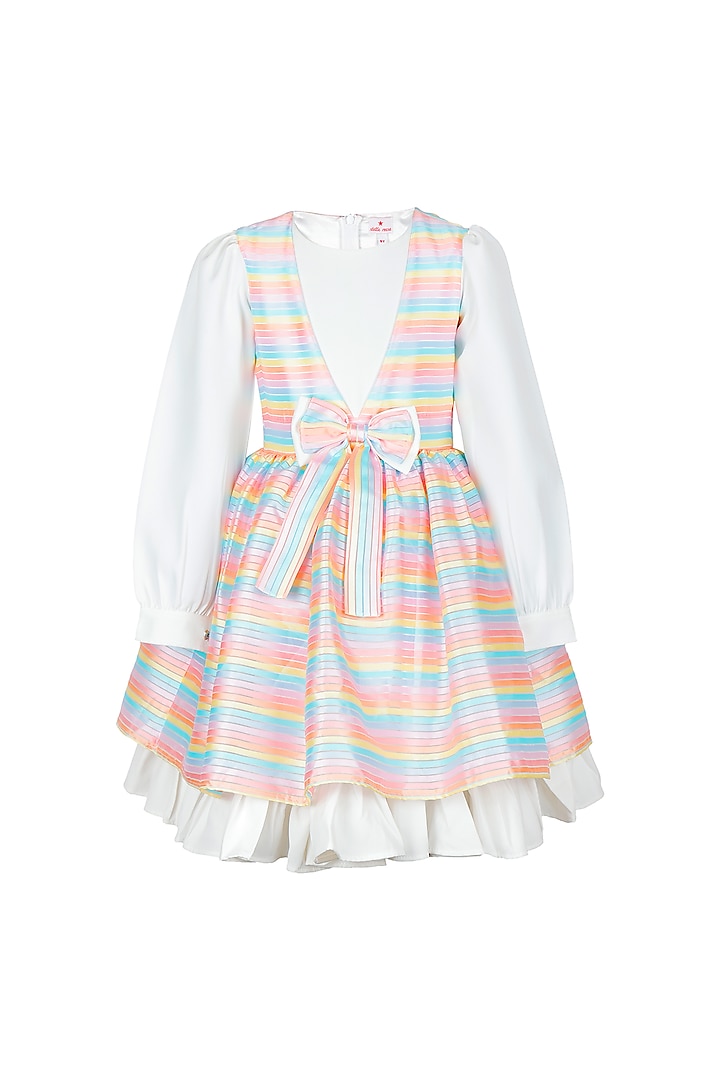 Multi-Colored Banana Crepe Dress For Girls by Les Petits at Pernia's Pop Up Shop