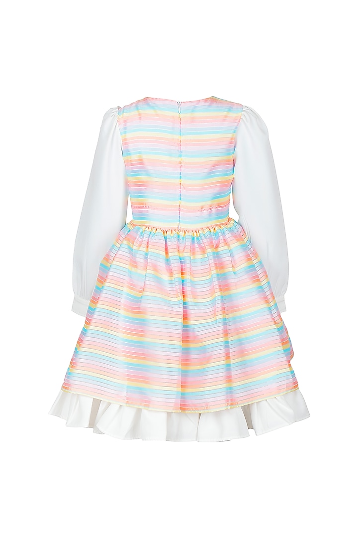 Multi-Colored Banana Crepe Dress For Girls by Les Petits at Pernia's Pop Up Shop
