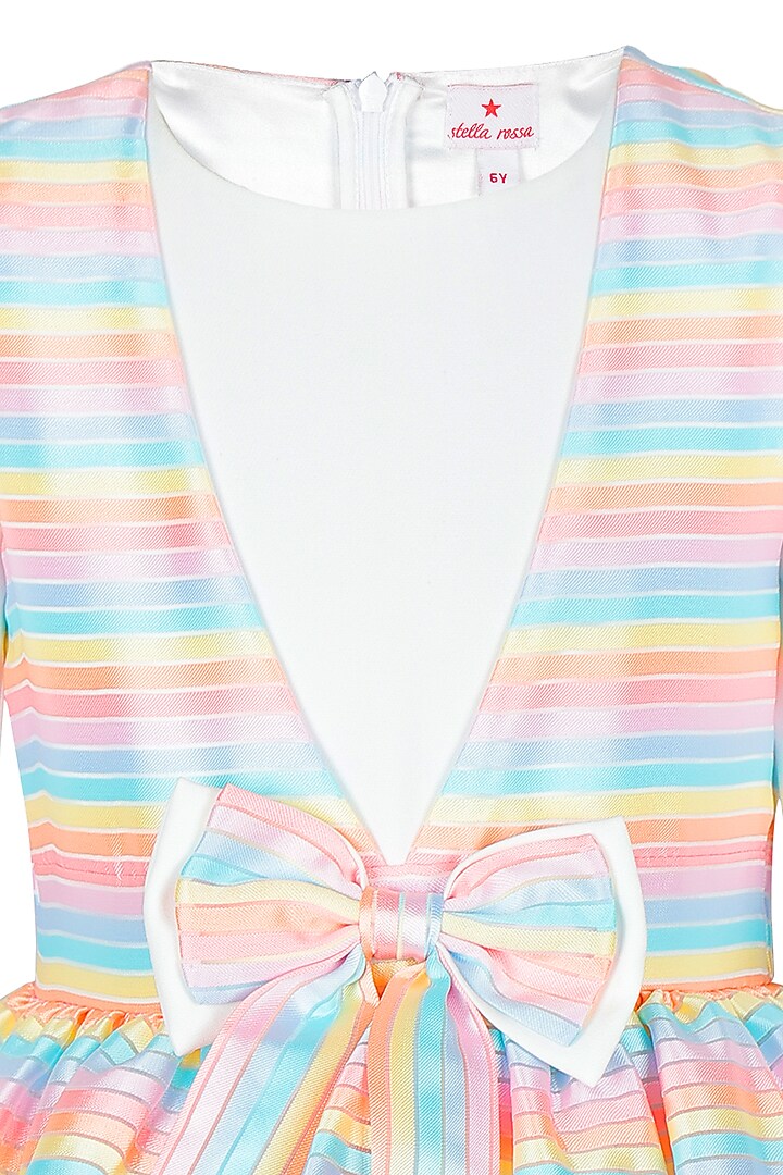 Multi-Colored Banana Crepe Dress For Girls by Les Petits at Pernia's Pop Up Shop