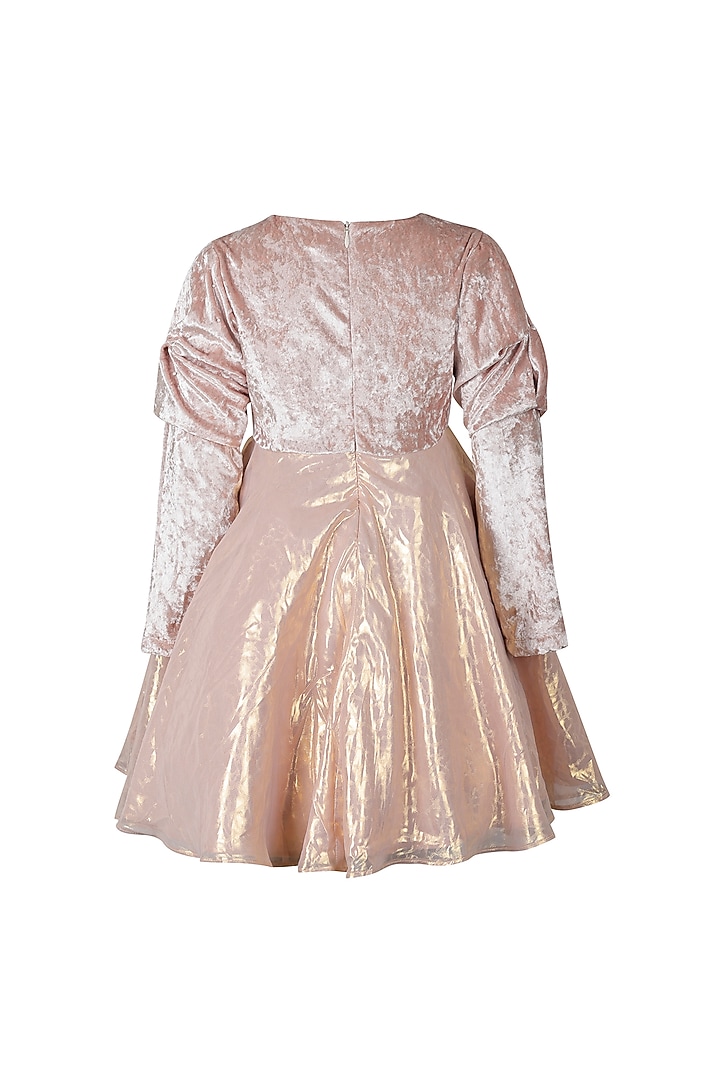 Gold Velvet Dress For Girls by Les Petits at Pernia's Pop Up Shop