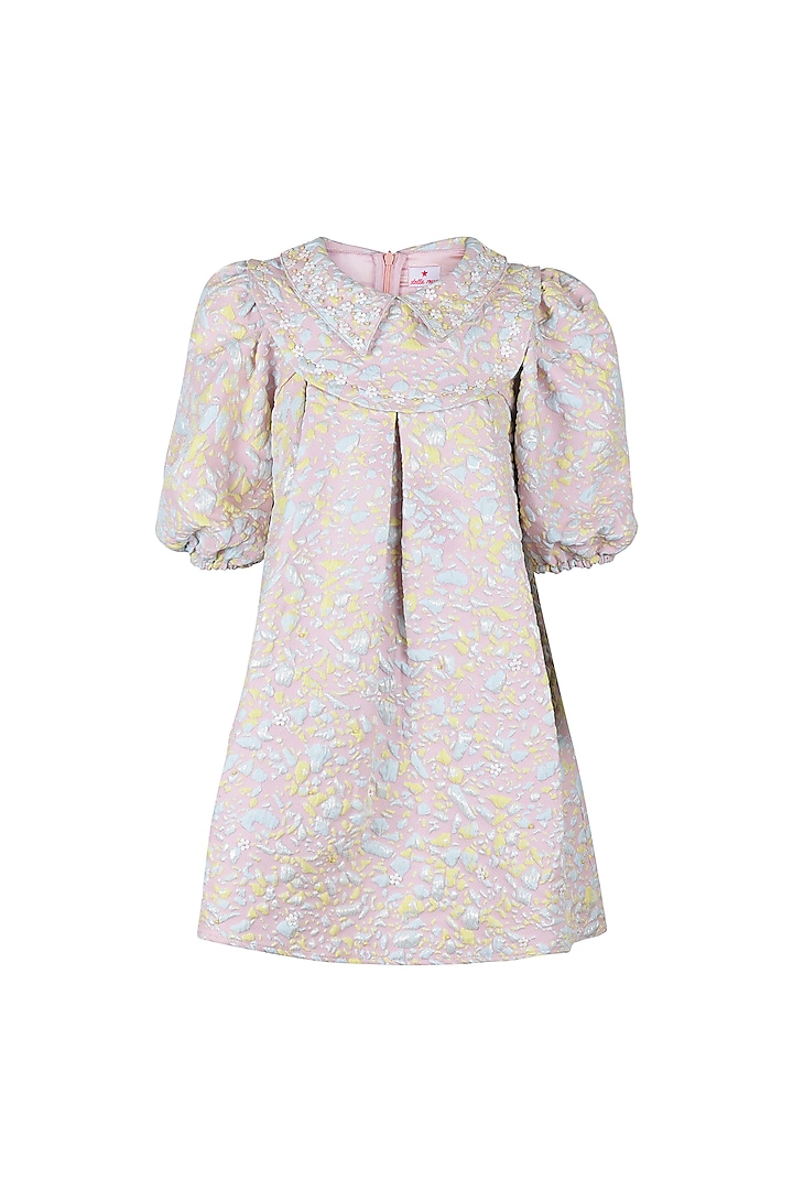 Multi-Colored Jacquard Embroidered Dress For Girls by Les Petits at Pernia's Pop Up Shop