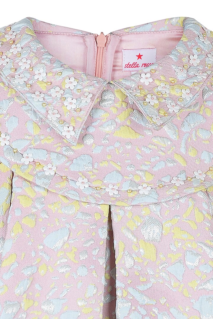 Multi-Colored Jacquard Embroidered Dress For Girls by Les Petits at Pernia's Pop Up Shop