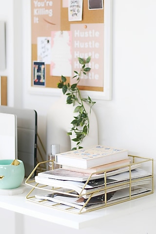 Gold Iron Paper Tray by Lets Elevate