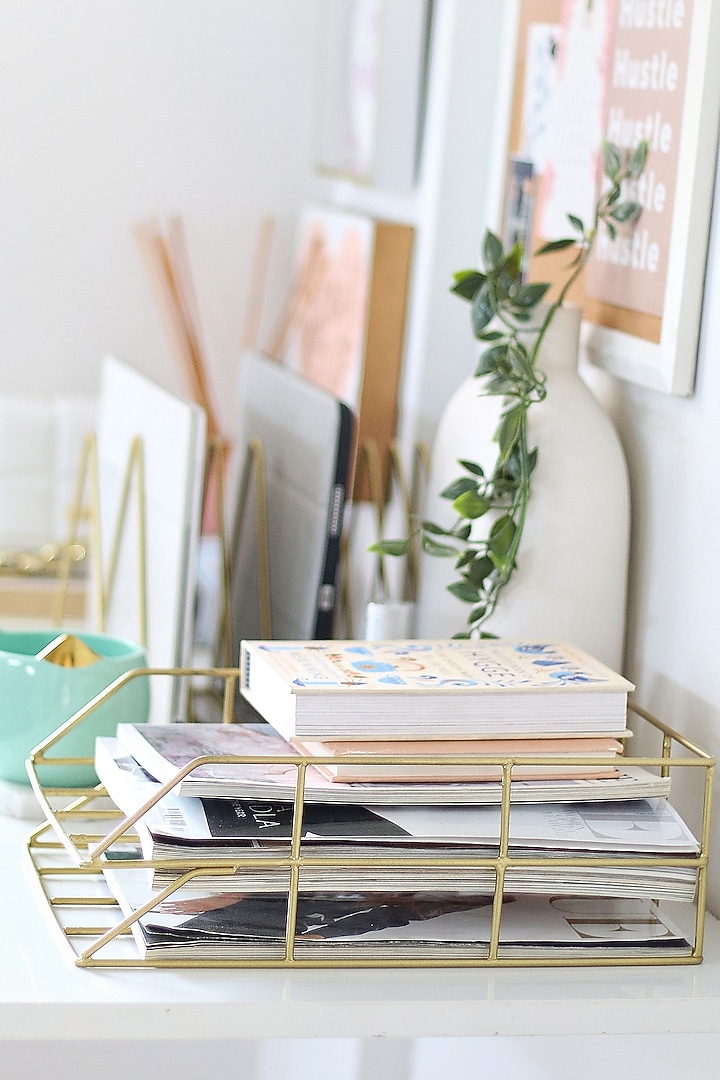 Gold Iron Paper Tray by Lets Elevate at Pernia's Pop Up Shop