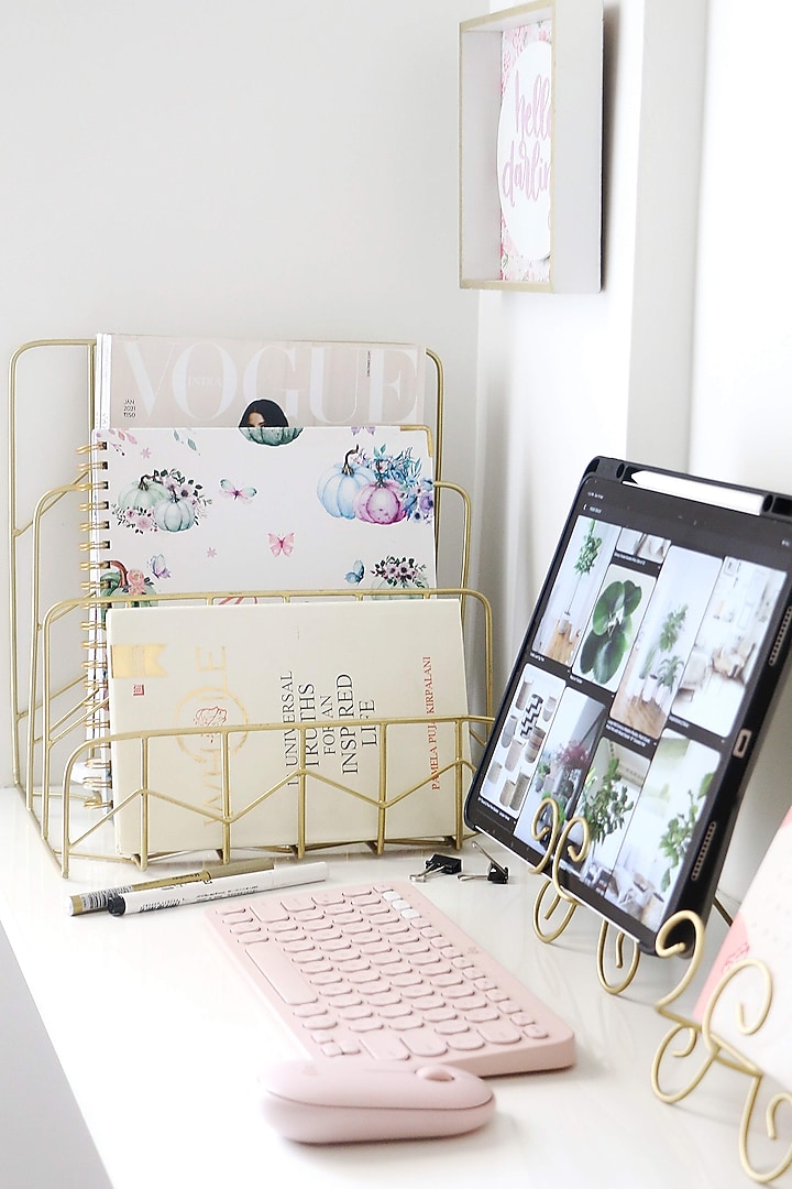 Gold Iron Magzine Holder by Lets Elevate at Pernia's Pop Up Shop