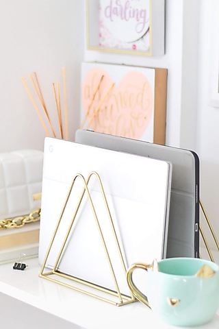 Gold Iron Triangle Book Holder by Lets Elevate