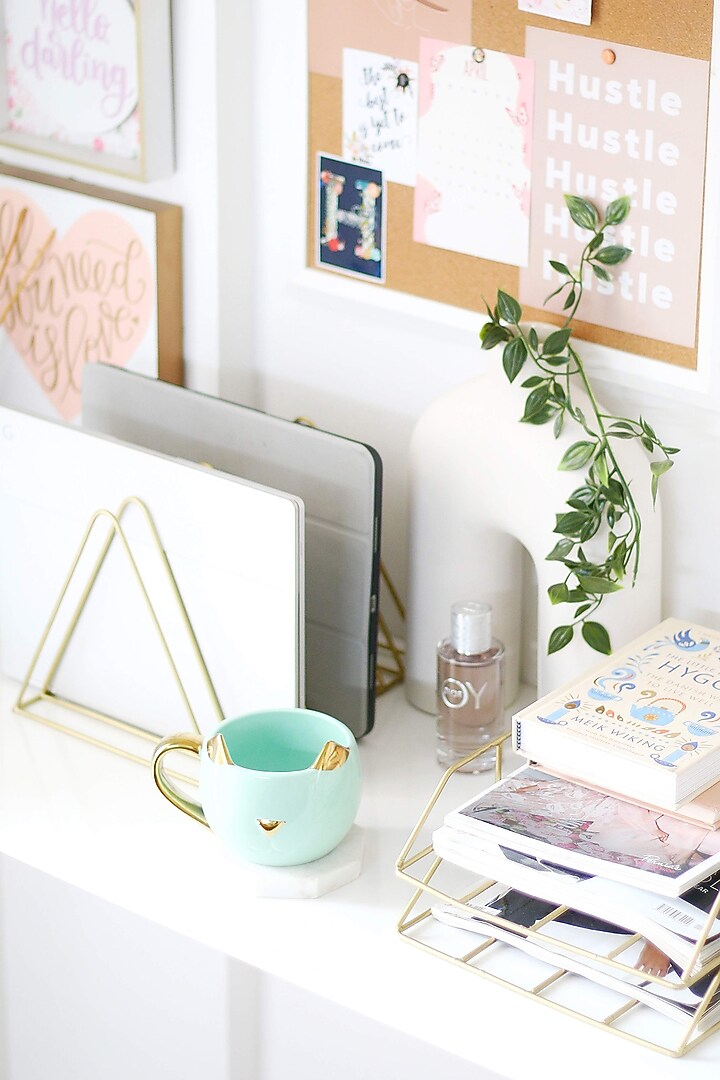 Gold Iron Triangle Book Holder by Lets Elevate at Pernia's Pop Up Shop