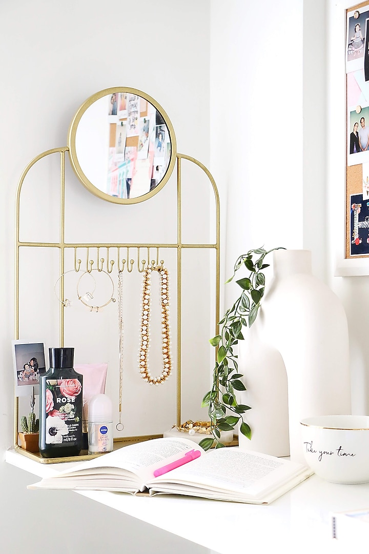 Gold Iron Mirror Stand by Lets Elevate