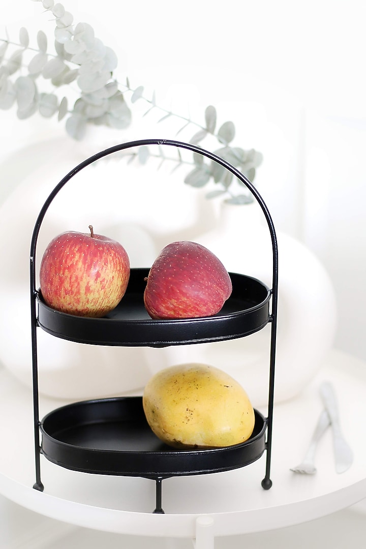 Black Metal Two-Tier Stand by Lets Elevate at Pernia's Pop Up Shop