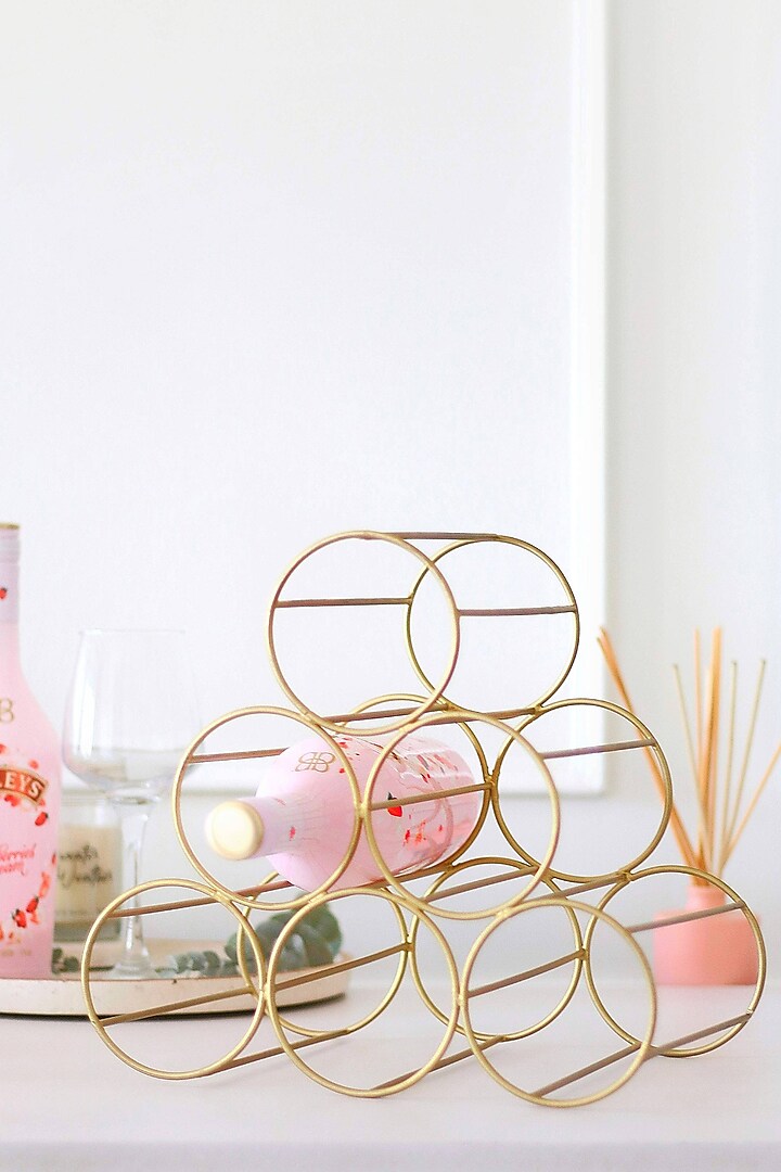 Gold Iron Wine Holder by Lets Elevate