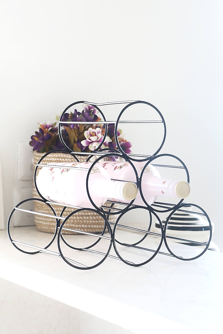 Black Iron Wine Holder by Lets Elevate at Pernia's Pop Up Shop