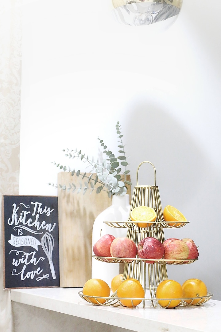 Gold Three Tiered Fruit Holder by Lets Elevate