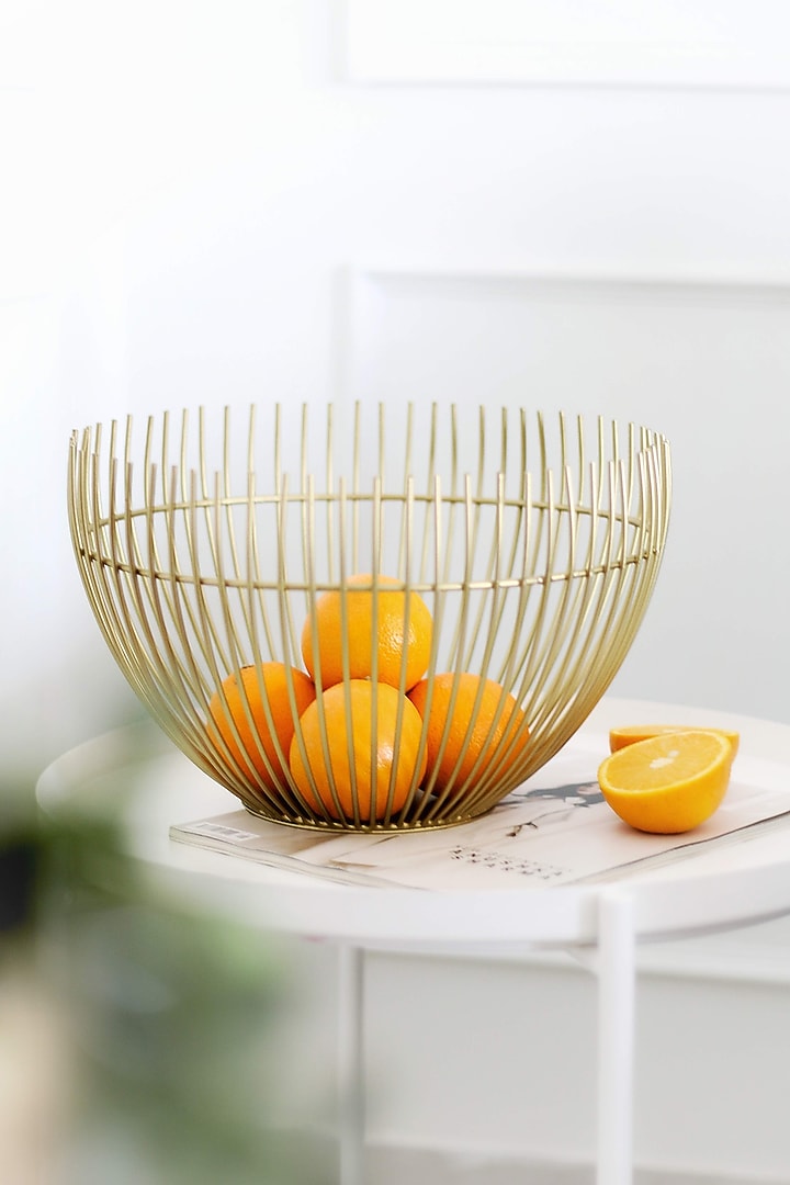 Gold Iron Wired Fruit Bowl by Lets Elevate at Pernia's Pop Up Shop