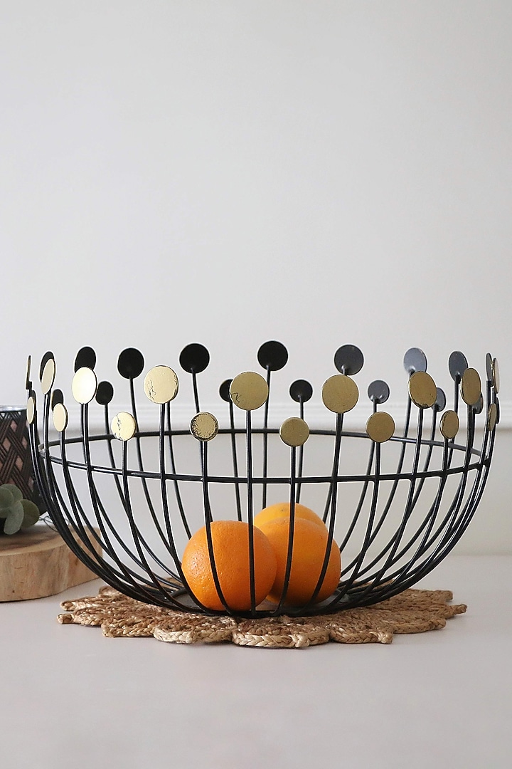 Black Iron Coin Fruit Bowl by Lets Elevate at Pernia's Pop Up Shop