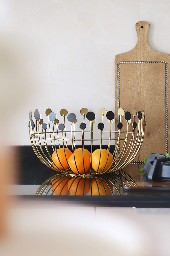 Gold Iron Coin Fruit Bowl by Lets Elevate