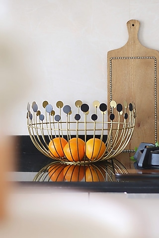 Gold Iron Coin Fruit Bowl by Lets Elevate