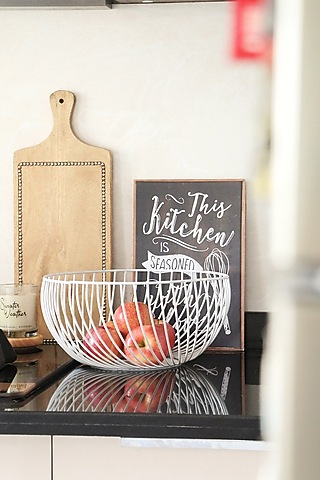 White Iron Large Wired Basket by Lets Elevate