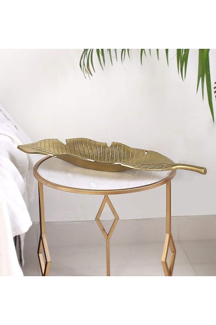 Gold Aluminium Leaf Tray by Lets Elevate