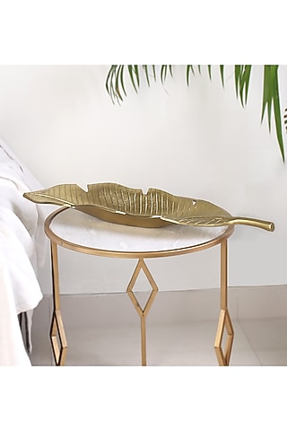 Gold Aluminium Leaf Tray by Lets Elevate